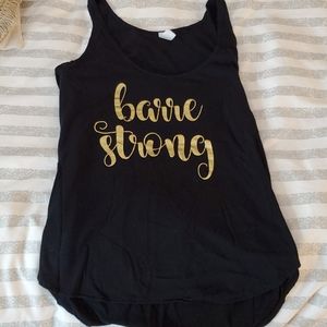 Soft black "barre strong" tank top
